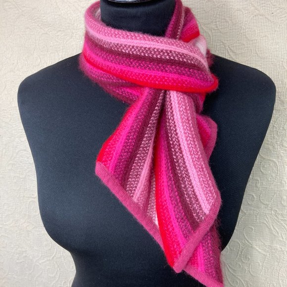 Banana Republic Accessories - Banana Republic Lambswool Angora Pink Striped Scarf
